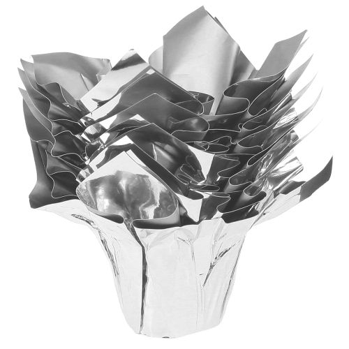 Artikel Mini Übertopf Silber Geschenkverpackung Ø4,5cm H7cm 8 St