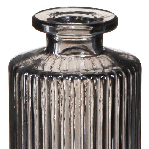 Artikel Mini Vasen Glasvasen Grau Rillen Dekor Ø5cm H13cm 6 St