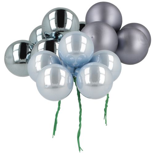 Artikel Mini Weihnachtskugeln Glas Blau matt Metallic 40mm 32 St