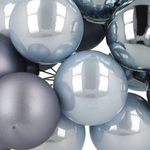 Artikel Mini Weihnachtskugeln Glas Blau matt Metallic 40mm 32 St