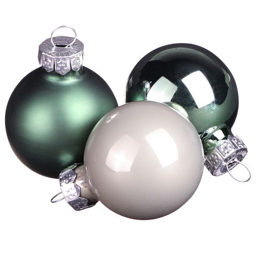 Mini Weihnachtskugeln Glas Grün Perlmuttgrau Ø3cm 22 St online kaufen | Floristik24.ch