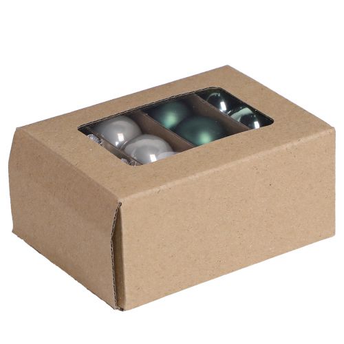 Mini Weihnachtskugeln Glas Grün Perlmuttgrau Ø3cm 22 St | Floristik24.ch