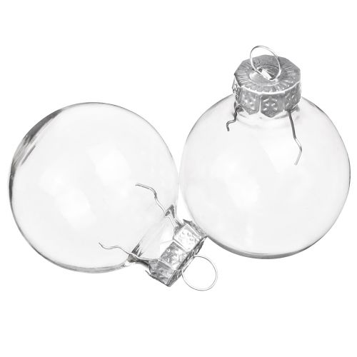 Floristik24 Mini Weihnachtskugeln Glas Retro Transparent Ø3cm 22 St