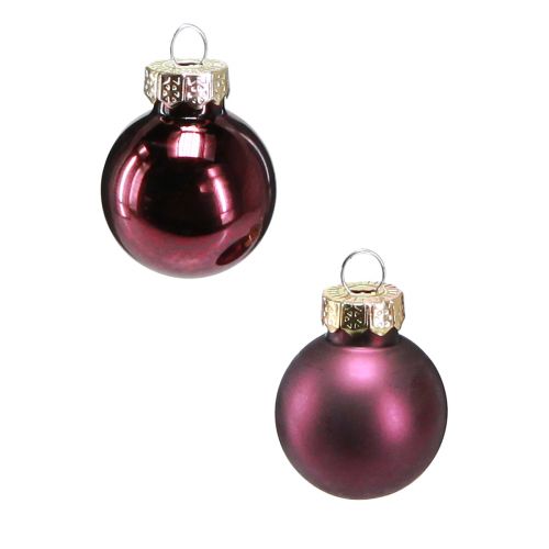 Floristik24 Mini Weihnachtskugeln Glas Ø2,5cm 22St Mauve 22 St
