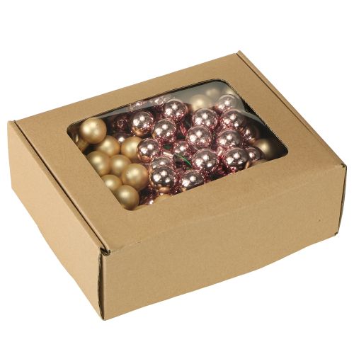 Artikel Mini Weihnachtskugeln Gold Rosé Spiegelbeeren 2cm 140 St
