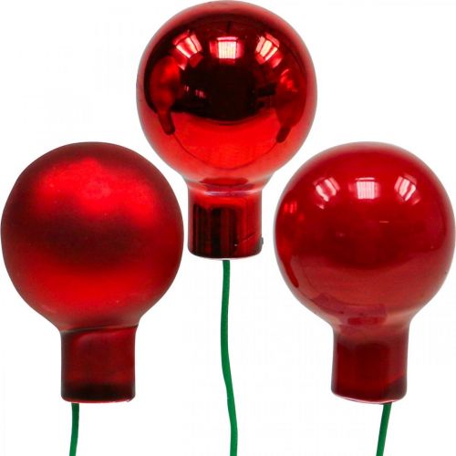Floristik24 Mini Weihnachtskugeln Rot Spiegelbeeren 20mm Rubin Mix 140St