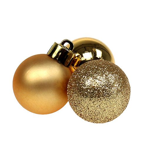Floristik24 Mini Weihnachtskugel Gold Ø3cm 14 St