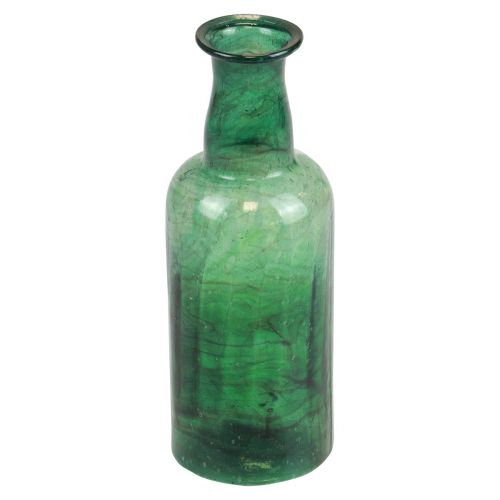 Mini Vase Glas Flaschenvase Blumenvase Grün Ø6cm H17cm