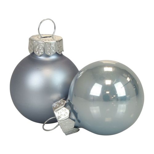 Floristik24 Mini Weihnachtskugeln Glas Blau Matt/Glänzend Ø2,5cm 20 St