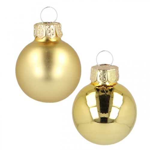 Artikel Mini Weihnachtskugeln Glas Gold Ø2,5cm 22 St
