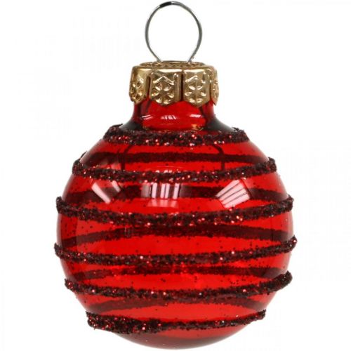 Artikel Mini Weihnachtskugeln Rot Mix Echtglas Ø3cm 9 St