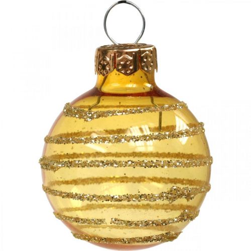 Floristik24 Mini Weihnachtskugeln Rot / Gelb Mix Echtglas Ø3cm 9St