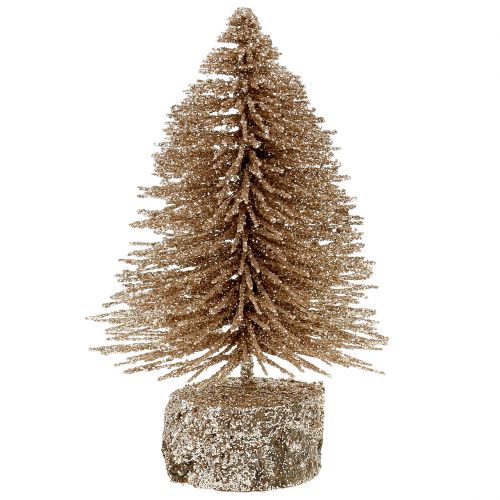 Floristik24 Mini-Tannenbaum Gold mit Glitzer 6St