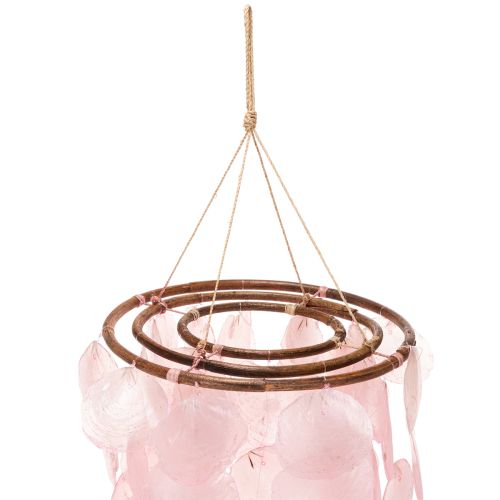 Windspiel aus Capiz-Muscheln mit Holzelementen 70 cm Rosa für Innenbereiche | Floristik24.ch