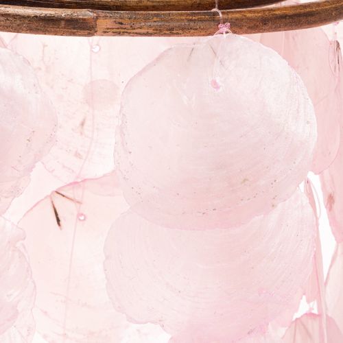 Windspiel aus Capiz-Muscheln mit Holzelementen 70 cm Rosa für Innenbereiche | Floristik24.ch