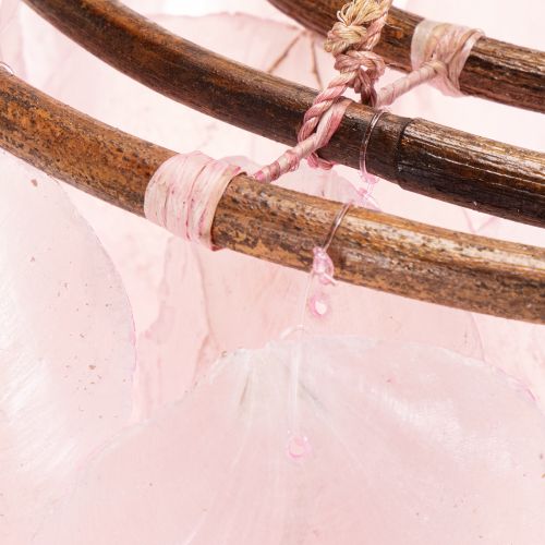 Windspiel aus Capiz-Muscheln mit Holzelementen 70 cm Rosa für Innenbereiche | Floristik24.ch