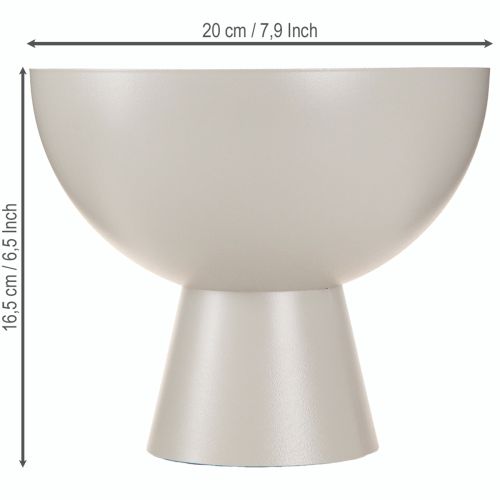 Floristik24 Moderne Pflanzschale Metall Deko Pokal Grau Ø20cm H16,5cm