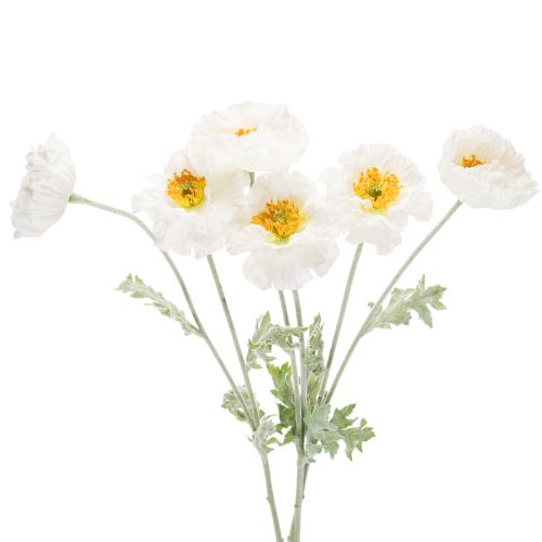 Künstliche Mohnblume Weiss 78 cm 3er-Set mit Flexiblem Stiel für Innenräume online kaufen | Floristik24.ch