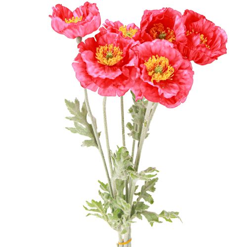 Floristik24 Mohnblumen Künstlich Rosa Kunstblumen Ø6–7cm L78cm 3St