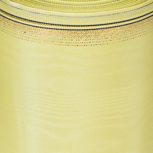 Artikel Moiré Kranzband 150mm 25m in Hellgrün mit Goldrand für Floristik und Deko