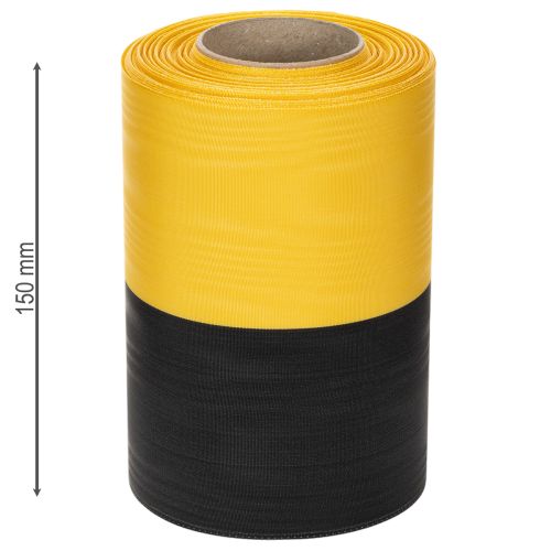 Moiré Kranzband aus Taft 150mm Gelb-Schwarz – Dekorationsband für Trauerkränze und Gestecke, 25m Rolle | Floristik24.ch