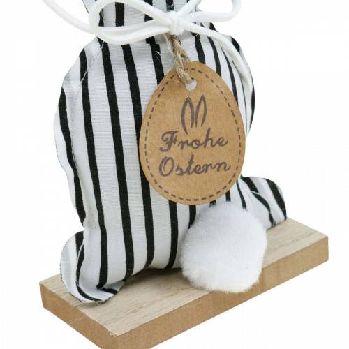 Floristik24 Monochrome Stoffhasen für Ostern, Frühlingsdeko “Frohe Ostern”, Osterhasen Schwarz, Weiß 15,5cm 4St