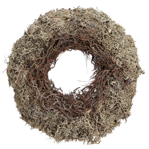 Artikel Natur Mooskranz Grau Ø30cm - Dekorativer Kranz für Tisch- &amp; Türschmuck, Herbst- &amp; Weihnachtsdeko