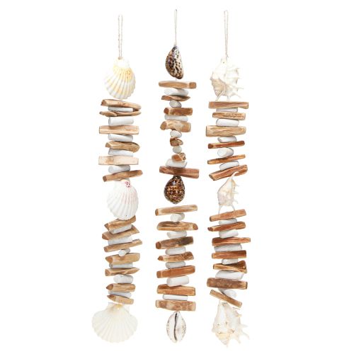 Floristik24 Muschelgirlande Seeschnecken Sommerdeko Natur Sortiert 69cm 3St