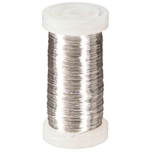 Floristik24 Myrtendraht Silber 0,30mm 100g Basteldraht Deko DIY Hochzeit