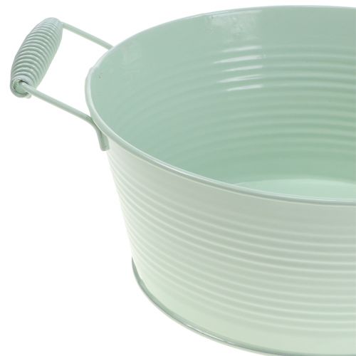 Floristik24 Zinkschale Pastellfarben mit Henkel Ø22cm H9,5cm 3St