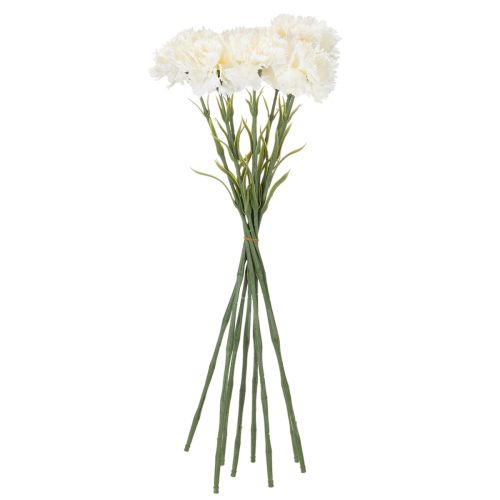 Künstliche Nelke mit Stiel, 56 cm, Weiss, Set mit 8 Stück | Floristik24.ch