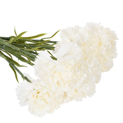 Künstliche Nelke mit Stiel, 56 cm, Weiss, Set mit 8 Stück | Floristik24.ch