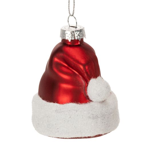 Weihnachtskugeln Nikolausmütze Glas Rot-Weiss 8cm 6 Stück online kaufen | Floristik24.ch