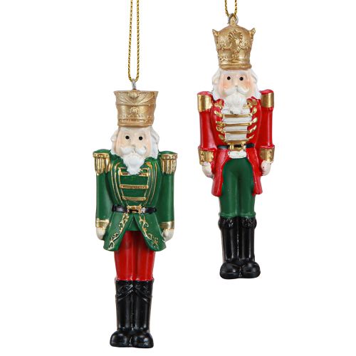 Floristik24 Nussknacker Anhänger Weihnachtsschmuck 4er-Set, Rot Grün Gold, 10cm
