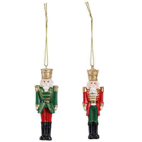 Artikel Nussknacker Anhänger Weihnachtsschmuck 4er-Set, Rot Grün Gold, 10cm