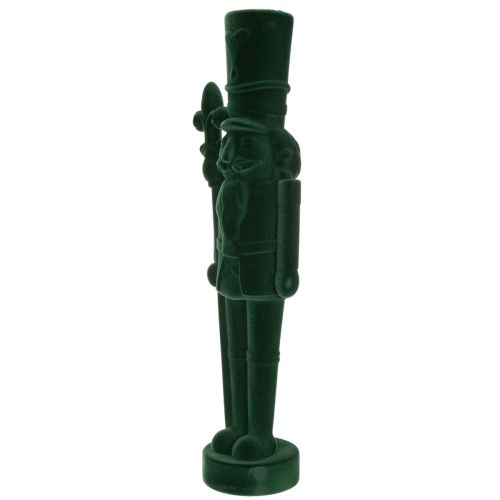 Nussknacker Figur beflockt 77 cm Dunkelgrün für Innenbereich | Floristik24.ch