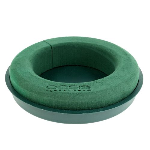 Steckmasse Ring Steckschaum mit Schale Grün Ø30cm H4,5cm 2 St