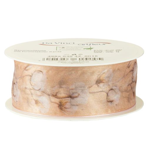 Artikel Organzaband Baumwollblüten Dekoband Rosa 40mm 15m