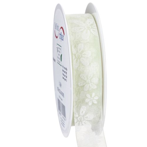 Floristik24 Organzaband Blumen Geschenkband Grün 25mm 18m