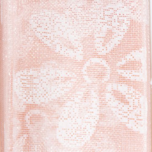 Artikel Organzaband Blumen Geschenkband Rosa 25mm 18m