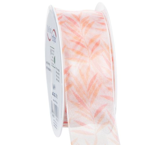 Floristik24 Organzaband Chiffonband Dschungel Orange 40mm 15m