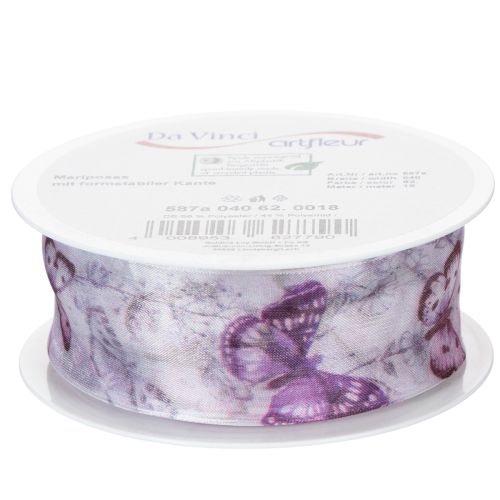 Artikel Organzaband Chiffonband Schmetterlinge Lila 40mm 18m