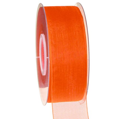 Floristik24 Organzaband Geschenkband Orange Band Webkante 40mm 50m