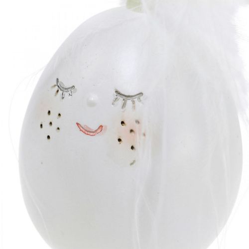 Floristik24 Osterdeko Eier mit Puschen, Frühling, Fröhliches Osterei, Eier mit Gesicht 2St