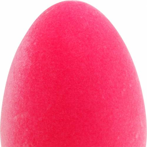 Floristik24 Osterei Pink H25cm Ei beflockt Osterdekoration Eierdeko