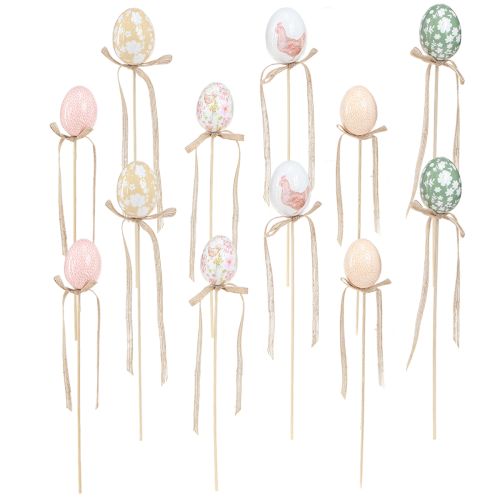 Floristik24 Ostereier am Stab Dekostecker Ostern Huhn 4x5,5cm 12 St