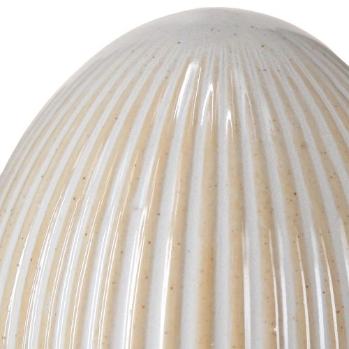 Artikel Ostereier mit Rillen Keramik Deko Ei Weißgrau 7,5×9cm 4 St