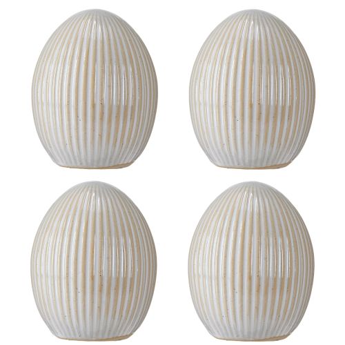 Artikel Ostereier mit Rillen Keramik Deko Ei Weißgrau 7,5×9cm 4 St