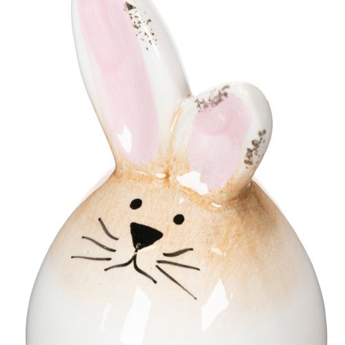 Artikel Osterhase Keramik Weiß Ei Deko Figur Hase Ø6cm H11,5cm