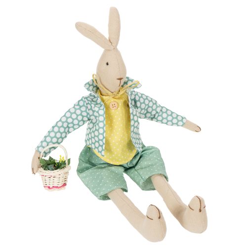 Artikel Osterhase aus Stoff, Hase mit Kleidung, Osterdeko, Hasenjunge H46cm